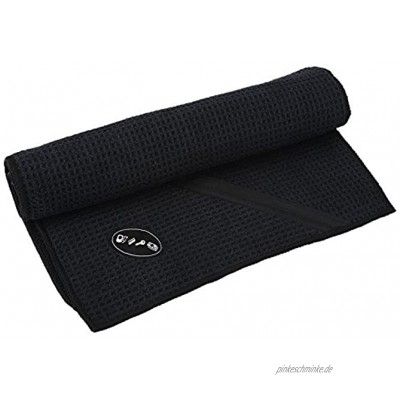 TAKE FANS Yoga-Handtuch – Mattengröße aktiv trocken rutschfest feuchtigkeitsableitend schweißabsorbierend Mikrofaser Hot Yoga-Handtuch für Damen und Herren 30 x 110 cm schwarz