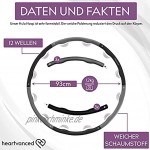 heartvanced® Profi Hula Hoop Reifen für Erwachsene -Designed in Germany- 1,2 kg Schwarz Grau für Anfänger und Fortgeschrittene zum Abnehmen zerlegbar in 6 Einzelteile