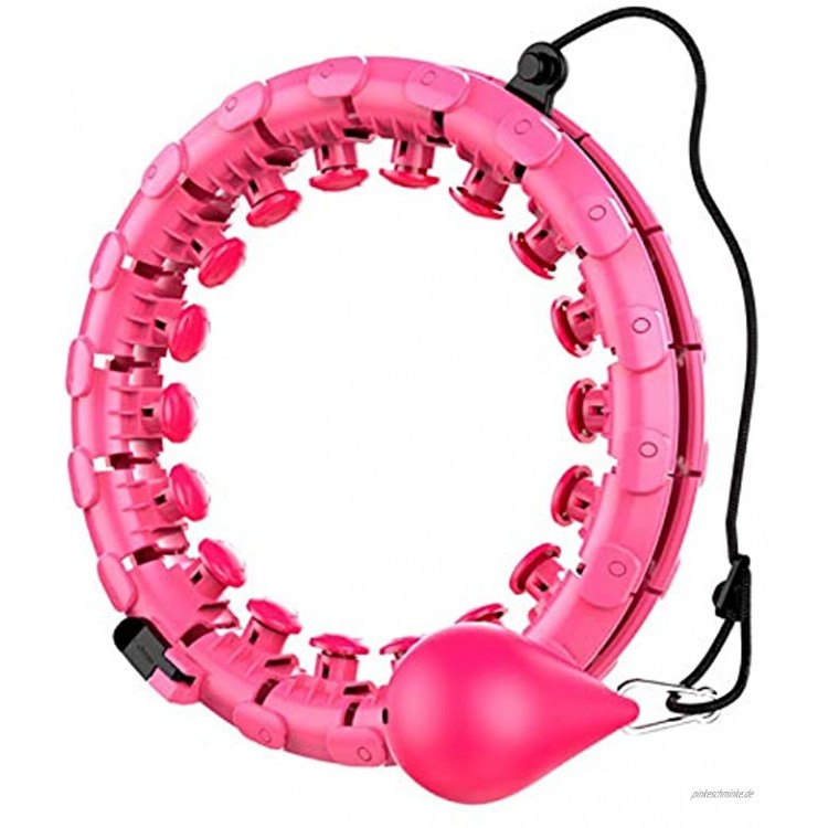 LINTONG Smart Hula-Hoop Reifen Erwachsene 24 Pink Hula Hoop Einstellbare GrößE Einfache Bedienung SportgeräTe AnfäNger Gewichtsverlust Artefakt