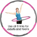 Lucg Fitnessreifen Hoop zur Gewichtsreduktion Hula Reifen Reifen 8 Teile für Kinder & Erwachsene Gymnastikreifen zum Abnehmen Fitness Massage 1KG 98cm