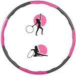 Lucg Fitnessreifen Hoop zur Gewichtsreduktion Hula Reifen Reifen 8 Teile für Kinder & Erwachsene Gymnastikreifen zum Abnehmen Fitness Massage 1KG 98cm