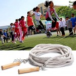 Multiplayer-Studenten überspringen Seil Sportgeräte Fitnessgeräte Seilwürfeln Holzgriff kollektiven Sport langes Springseil