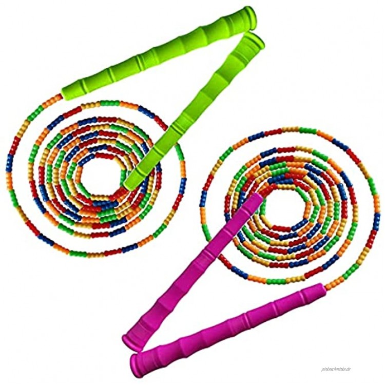 Springseil Kinder 2 Stück Verstellbare Seilspringen Fitness,Für Kinder und Erwachsene geeignet verwicklungsfrei segmentiert rutschfester Griff Skipping Rope 295cm