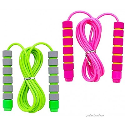 Sprungseil Kinder 6 Jahre Verstellbare Kunststoff Seilspringen 240CM Geeignet für 3-12 Jahre Jungen und Mädchen Sport Springseil Rosa + grün