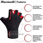 MACCIAVELLI Fitness Handschuhe für Herren und Damen Trainingshandschuhe mit Handgelenkstütze für Kraftsport Crossfit Bodybuilding Krafttraining & Calisthenics