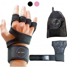 NoLimit®️ Fitness Handschuhe für Damen und Herren Pink Schwarz mit Handgelenkbandage | Geeignet für Crossfit Trainings und Sporthandschuhe
