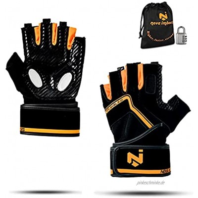 Nova Trainingshandschuhe Fitness Handschuhe mit Handgelenkstütze und Palm Schutz Gewichtheben Handschuhe für Crossfit,Sporthandschuhe für Damen&Herren S-XL