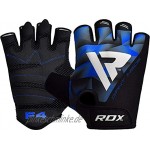 RDX Fitness Handschuhe Trainingshandschuhe Handgelenkschutz Gewichtheben krafttraining Bodybuilding Sporthandschuhe Rindsleder workout Gym Gloves- Gr. M Blau