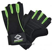Schildkröt Fitness-Handschuhe Pro Verschiedene Größen wählbar S-M L-XL Schwarz-Grün 960154