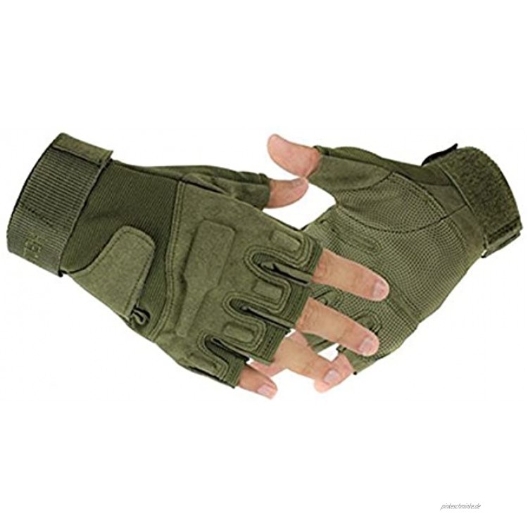 TININNA Herren Militär Fingerlose Handschuhe Tactical Fitness Handschuhe Trainings Handschuhe Trainingshandschuhe Gym Handschuhe Power Handschuhe Sport Handschuhe M grün EINWEG Verpackung
