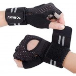 Tomuku Trainingshandschuhe Fitness Handschuhe mit Handgelenkstütze für Hanteln Klimmzüge und Gewichtheben
