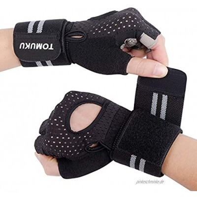 Tomuku Trainingshandschuhe Fitness Handschuhe mit Handgelenkstütze für Hanteln Klimmzüge und Gewichtheben