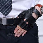 Yumira Herren Kunstleder Handschuhe Fingerlose Handschuhe Halbfinger Lederhandschuhe zum Motorradfahren Radfahren Gewichtheben 1 Paar