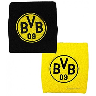 Borussia Dortmund Unisex Erwachsene Bvb-schWeißband 2er-set Tuch schwarzgelb Einheitsgröße EU