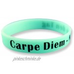 EKNA 3er-Set Fitness Armband mit Sprüchen zur Auswahl Silikonarmbänder in blau grün pink Glow in The Dark Wristbands