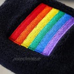 EXPRESS-STICKEREI Regenbogen Armband Sport Schweissband LGBTQ Bunte Regenbogenflagge Gay Pride Lesbische Friedensfahne auf Schweißband gestickt Love is Love Wristband Pulswärmer