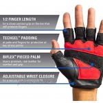 Harbinger Flexfit Gewichtheberhandschuhe ohne Handgelenk mit Flexibler gepolsterter Lederhandfläche 1 Paar