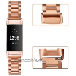 Chofit Metall Armband kompatibel mit Fitbit Charge 3 Charge 4 Bands Ersatzbänder Edelstahl für Charge 3 Smartwatch Herren & Damen