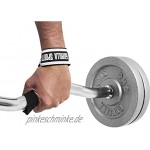 GORILLA SPORTS® Profi Zughilfen 55 cm Schwarz Weiß – Lifting Straps mit Griffhilfe für Fitness und Bodybuilding