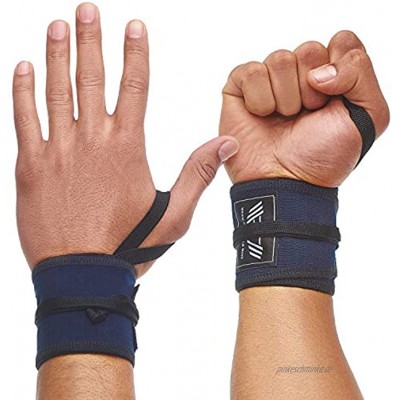 WARM BODY COLD MIND Premium Cotton Wrist Wraps Baumwolle-Handgelenkbandagen für Olympisches Gewichtheben Powerlifting Bodybuilding Kraft-Crosstraining und Yoga-Unterstützung