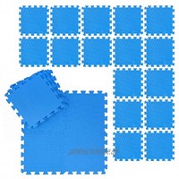 Relaxdays Unisex – Erwachsene Bodenmatte Set 24 Schmutzmatten für Fitness & Fitnessgeräte Eva BPA-frei Fläche 2,1 m² BxT 30x30 cm blau