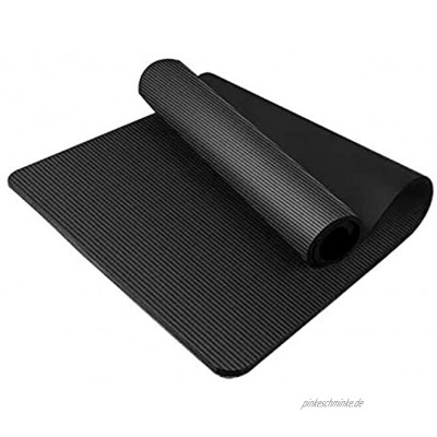 Yogamatte rutschfeste Geräusche Gerätematte Fitness-Trainingsmatte mit Tragegurt-Trainingsmatte Schützen Sie Bodenbeläge Color : Black Size : 185 * 80 * 1.0cm