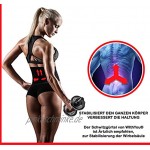 Bauchweggürtel Damen Herren Hula Hoop Gürtel GERUCHLOSER Fettverbrenner für Bauch Weicher Schwitzgürtel zum Abnehmen zur Rückenstabilisierung und bessere Haltung + Bauchgürtel Tasche