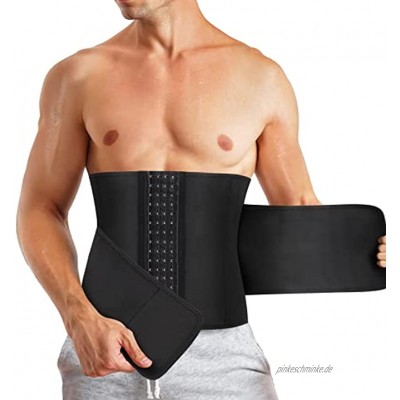 Bingrong Bauchweggürtel Schwitzgürtel für Herren Verstellbare Neoprene Sauna Fitnessgürtel Sport Training Taillenformer zum Laufen Workout Fitness