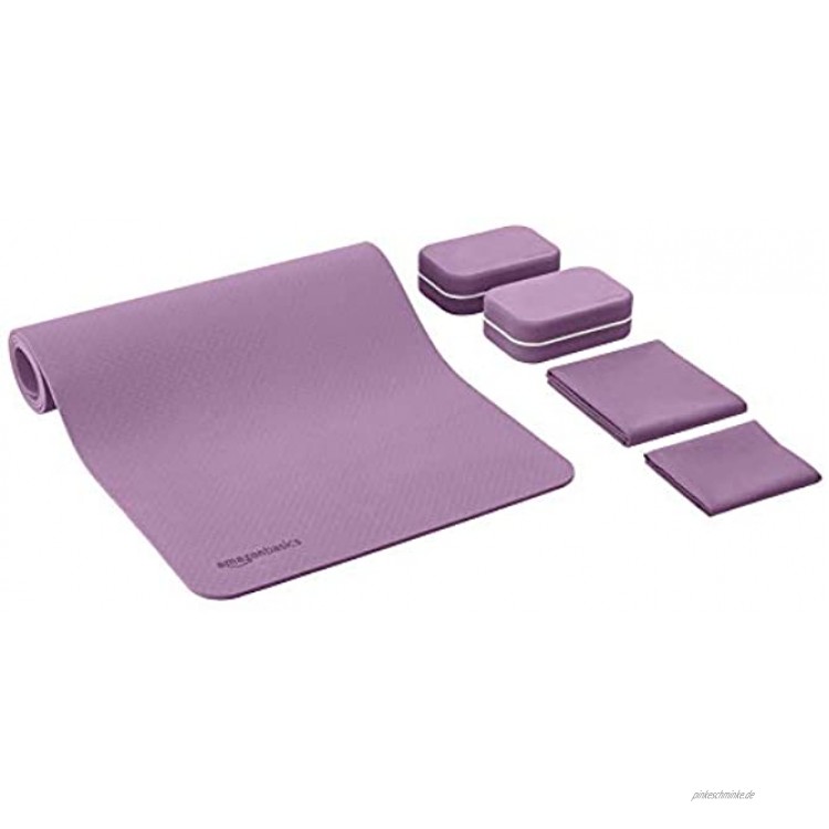 Basics Yogamatte 0,635 cm dick aus thermoplastischem Elastomer TPE 6-teiliges Set