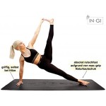 byINGI Premium Yogamatte inkl. Yogagurt– extrem rutschfest aus Naturkautschuk– schadstofffrei & vegan & reißfest– für Yoga-Pilates-Fitness – von Yogalehrern entwickelt – 183x68cm & 4mm dick