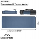 EliteAthlete Yogamatte Sportmatte Fitnessmatte Gymnastikmatte gepolstert & rutschfest für Fitness Pilates Yoga Matte 183 cm x 61 cm x 0.6 cm Übungsmatte inkl. Transportgurt + Tasche