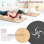 gisala Yogamatte aus Kork und Naturkautschuk Yoga Matte rutschfest für Gymnastik Pflegeleichte jogamatte mit Tragegurt183 x 65 x 0,6 cm