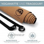JING·N·JANG Yogamatte Kork · Kork Yogamatte rutschfest mit Yoga Gurt · 183*66*0,5cm · nachhaltige & schadstofffreie Fitnessmatte für Yoga & Pilates