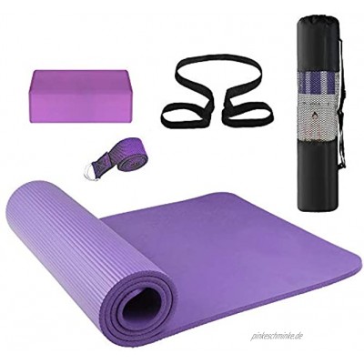 Lixada Yogamatte rutschfest+Yoga Block +Stretching Strap Yoga 3er-Set für Fitness Pilates Yoga Anfänger Übungsset mit Matte Aufbewahrungstasche und Gurt