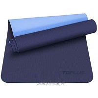 TOPLUS Preumium Yogamatte aus hochwertigen TPE rutschfest Yogamatte Gymnastikmatte Übungsmatte Sportmatte für Yoga Pilates,Fitness usw.- Maße 183cm Länge 61cm Breite
