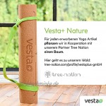 Vesta+ Yogamatte Naturkautschuk + Fitness App Yogamatte Kork BPA frei & rutschfest Deine nachhaltige Yogamatte Kautschuk aus öko Naturkork Die Kork Yogamatte für das Plus Deinem Workout.