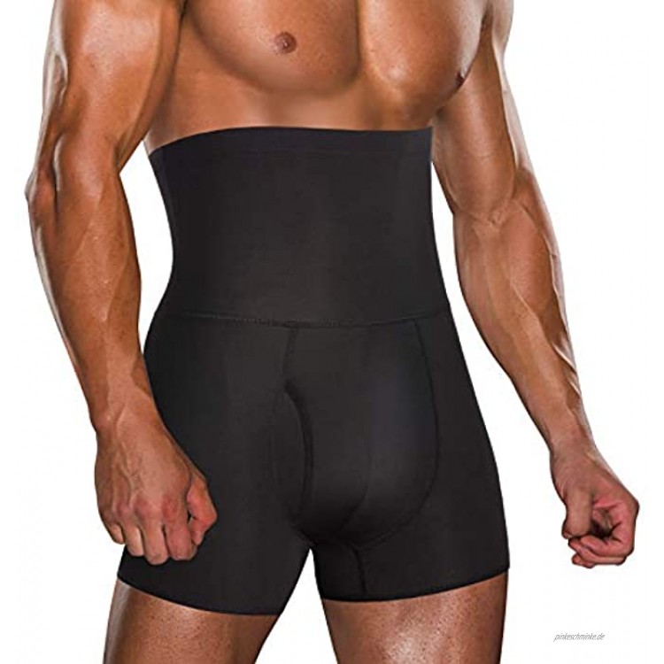 CHUMIAN Herren Kompression Unterhosen Boxershorts Shapewear Figurformende Unterwäsche Abnehmen Hohe Taille Body Shaper Kompressionshosen Männer Atmungsaktive Retroshorts