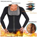 Gotoly Damen Taillentrainer Hot Neopren Shirt Sauna Anzug Sweat Body Shaper Jacke Top Reißverschluss Langarm