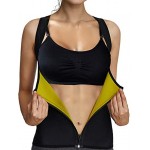 IFLOVE Damen Body Shaper Hot Sweat Workout Tanktop Abnehmen Sauna Weste Neopren Kompression Thermal Shirt mit Reißverschluss