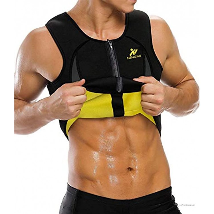 NINGMI Herren Abnehmen Weste Hot Sweaty Bauch Body Shaper Taille Trainer Weste Neopren Sauna Workout Shirt für Gewichtsverlust