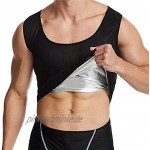 RWHXN Herren Sweat Weste Gewichtsverlust Sauna Anzug Body Shaper Taille Trainer Hot Polymer Compression Workout Tank Top Abnehmen Shirt Für Gymnastikübungen