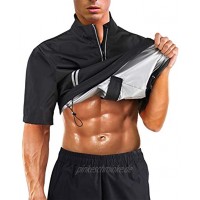 TAILONG Saunaanzug für Herren Gewichtsverlust Jacke Shorts Fitnessstudio Workout Sweat-Anzüge Training Kurzarm Trainingsanzug Fitnesskleidung