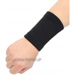 DAUERHAFT 3 Paar Sport Armband vierseitiges elastisches Webverfahren Schweißbänder für Fitness Sportschutz wärmt die Gelenke