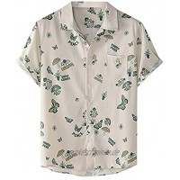 Hemd Herren Kurzarm Sommer Regular Fit Hawaii Männer Casual knöpft Druck-Hemd Sommer-beiläufige Loses kurzes Größen-Bluse T-Shirt Männer Hawaiianisches Druckhemd Freizeit Kurze