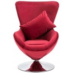 LCSA Drehstuhl Ei-Form Samt Sessel Drehsessel Loungesessel mehrere Auswahl Color : Rot