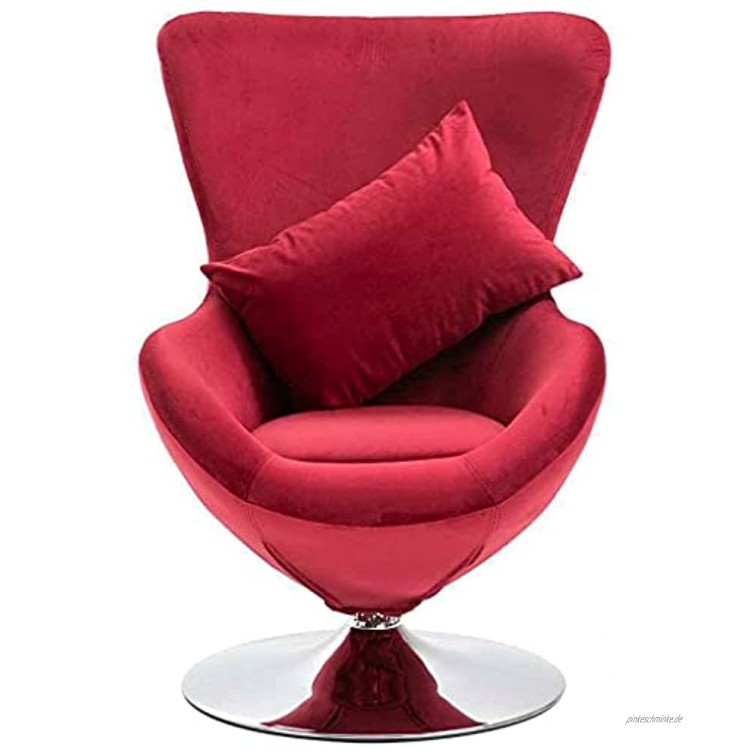 LCSA Drehstuhl Ei-Form Samt Sessel Drehsessel Loungesessel mehrere Auswahl Color : Rot