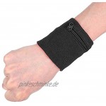 Sport-Armband Reißverschluss Workout Wallet Gym Wrist Bag Atmungsaktive Tasche Schweißband Wrist Wallet zum Laufen Radfahren Sport Coin Keys Storage