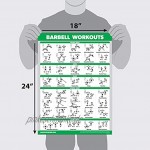 Palace Learning 3 Stück – Langhantel-Workout-Poster Volumen 1 & 2 + Widerstandsschlaufen Übungstabelle – Set mit 3 Postern