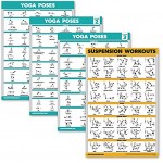 Palace Learning Yoga Posen Poster Volume 1 2 & 3 + Übungstabellen für Suspensions-Workout 4 Stück