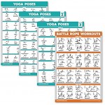 Palace Learning Yoga-Posen-Poster Volume 1 2 und 3 + Kampfseil-Übungstabelle 4 Stück